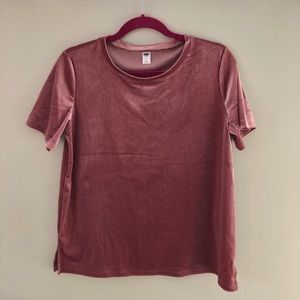 Old Navy Pink Velour short- sleeved top, size M